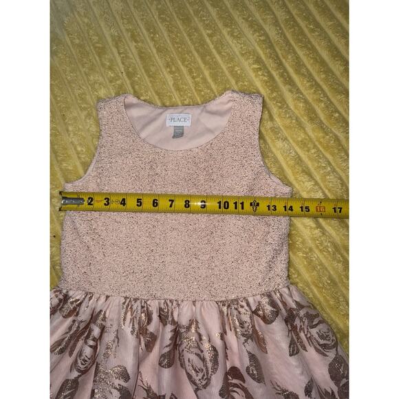 Girls Pink Gold Butterfly Place Dress Sleevless Fit & Flare 10/12 - Picture 4 of 5